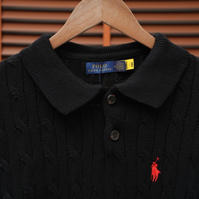Ralph Lauren V넥 케이블 니트 남성용 001-279122