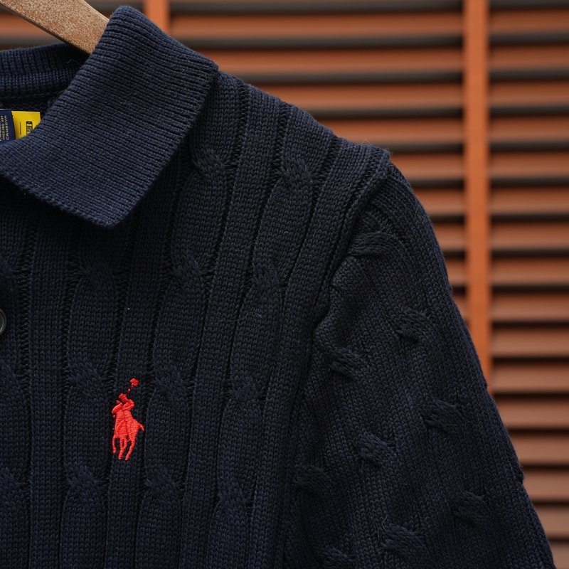 Ralph Lauren V넥 케이블 니트 스웨터 남성용 001-279123