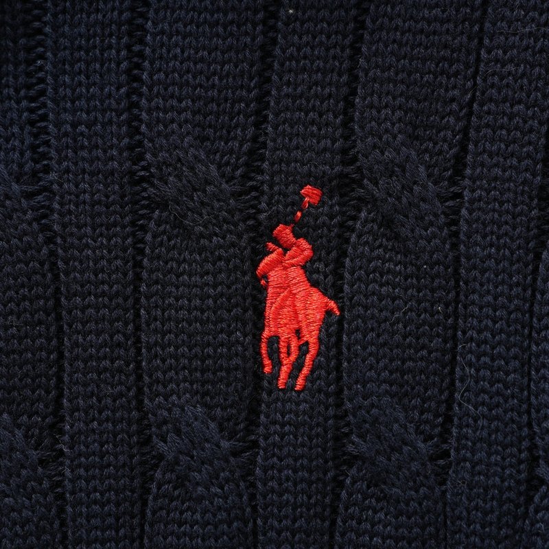 Ralph Lauren V넥 케이블 니트 스웨터 남성용 001-279123