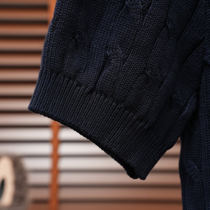 Ralph Lauren V넥 케이블 니트 스웨터 남성용 001-279123