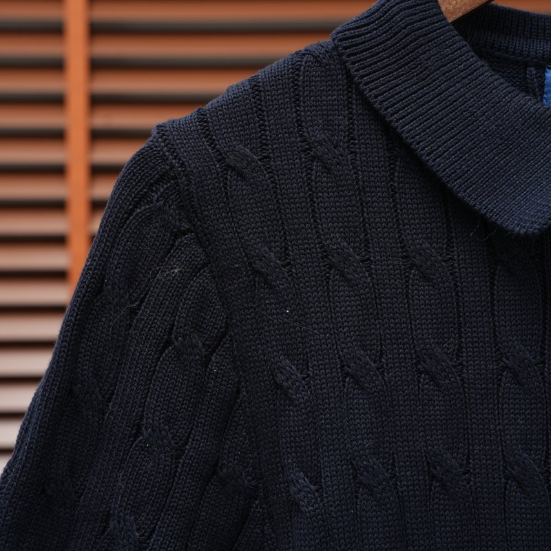 Ralph Lauren V넥 케이블 니트 스웨터 남성용 001-279123