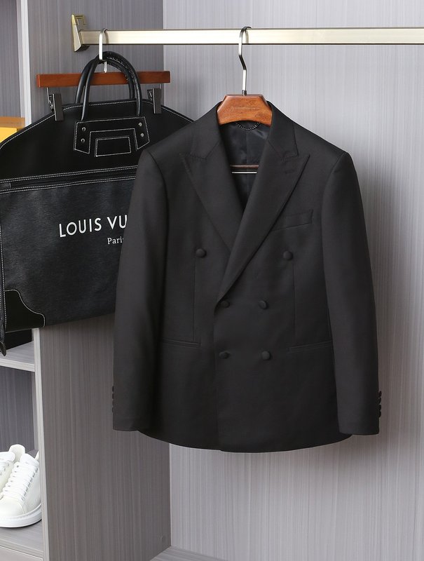 LV 남성 더블 브레스티드 울 정장 세트 001-279159