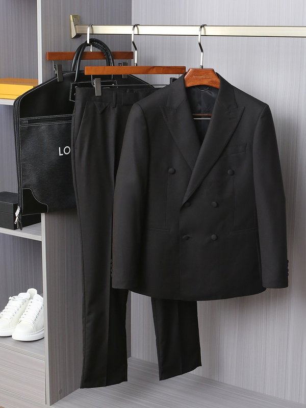 LV 남성 더블 브레스티드 울 정장 세트 001-279159