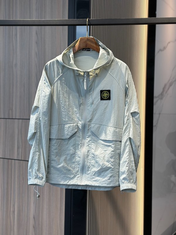 Stone Island 후드 경량 자외선차단 방풍 자켓 001-279200