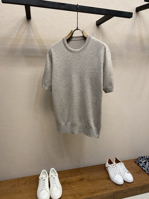 Loro Piana 반팔 니트 울 캐시미어 001-279314