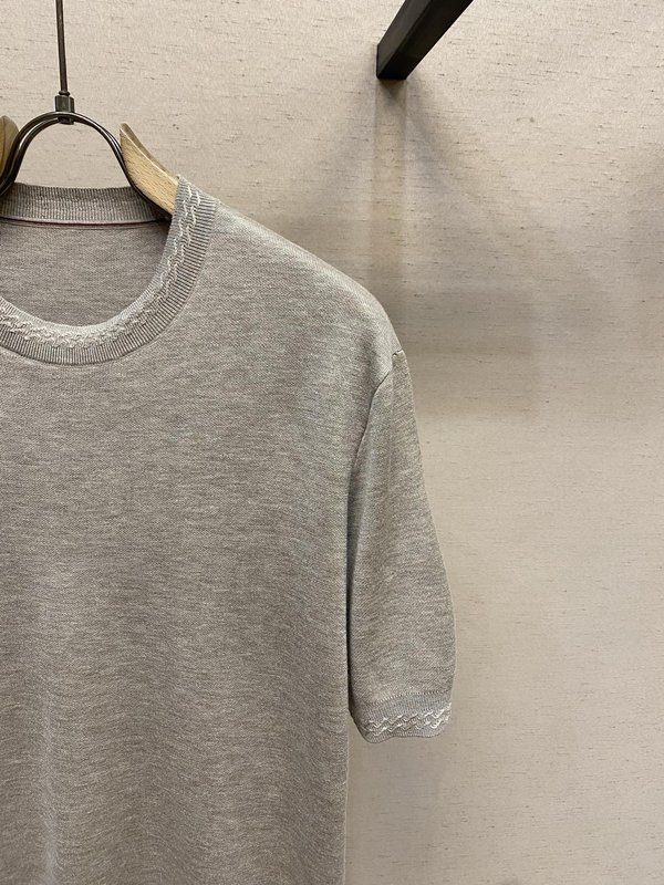 Loro Piana 반팔 니트 울 캐시미어 001-279314