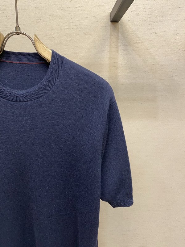 Loro Piana 니트 반팔 티셔츠 클래식 디자인 아 001-279315