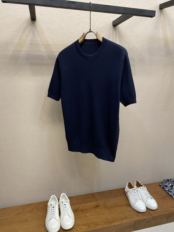Loro Piana 니트 반팔 티셔츠 클래식 디자인 아 001-279315