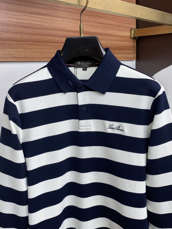 Loro Piana 남성 폴로 긴팔 티셔츠 001-279326