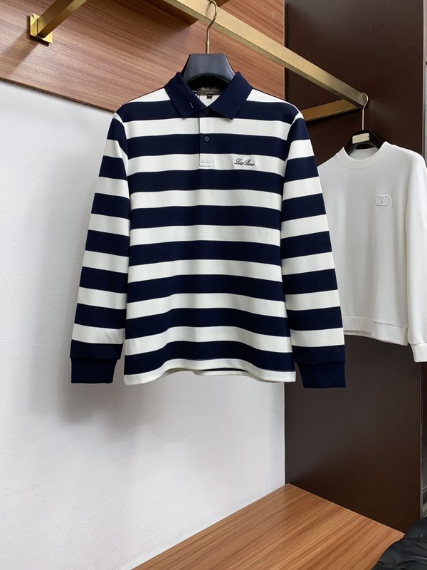 Loro Piana 남성 폴로 긴팔 티셔츠 001-279326