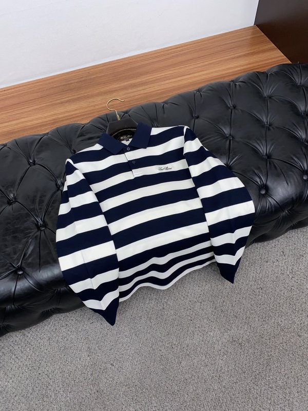 Loro Piana 남성 폴로 긴팔 티셔츠 001-279326