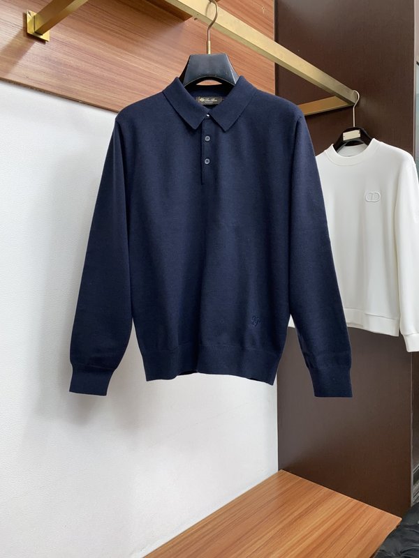 로로피아나 남성 라운드넥 울 스웨터 001-279337