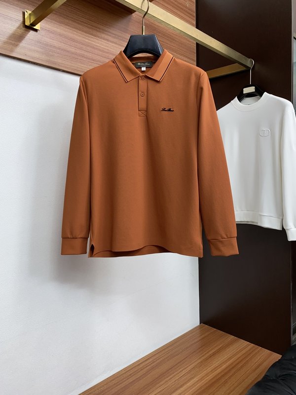 로로피아나 남성 반오픈 긴팔 폴로 셔츠 001-279344