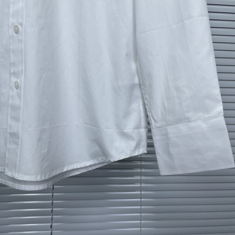 칼라 체크 배색 TB 자수 긴팔 셔츠 001-279398
