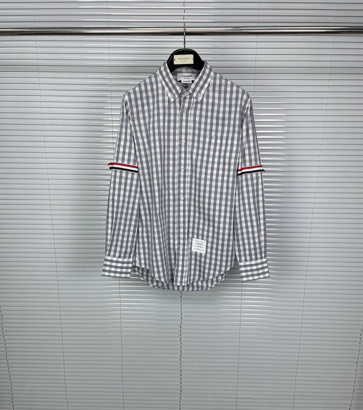 톰브라운 더블 스트라이프 체크 셔츠 001-279424