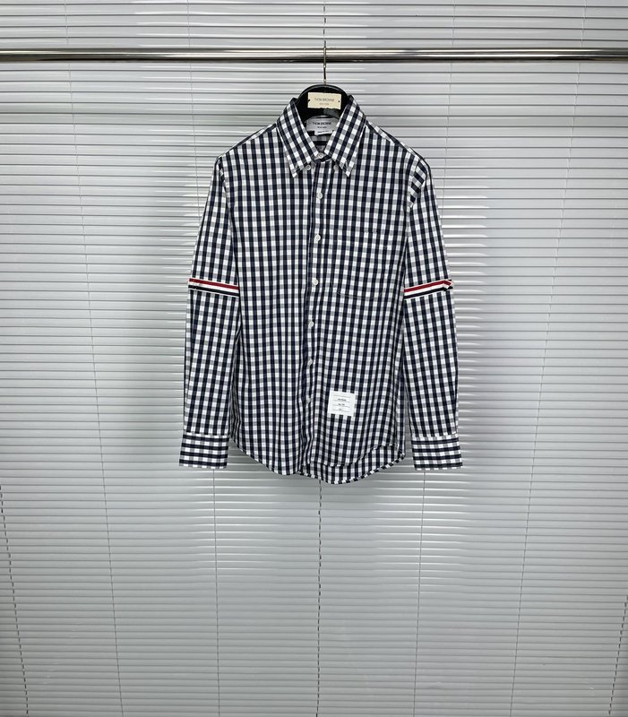 톰브라운 순면 컬러 위브 체크 긴팔 셔츠 001-279450