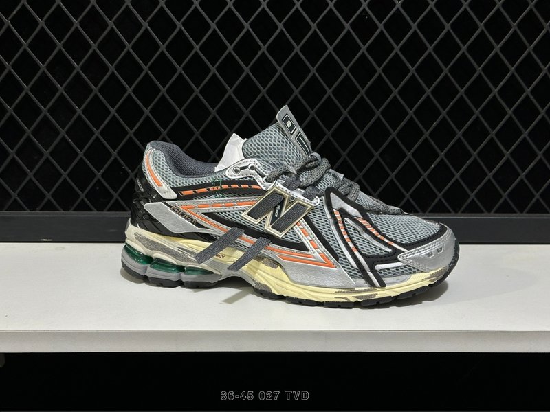 New Balance 레트로 러닝화 그레이/옐로우 001-279624