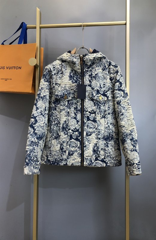 LV 초중공 데님 후드 패딩 점퍼 001-279950