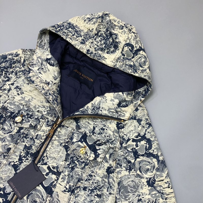 LV 초중공 데님 후드 패딩 점퍼 001-279950