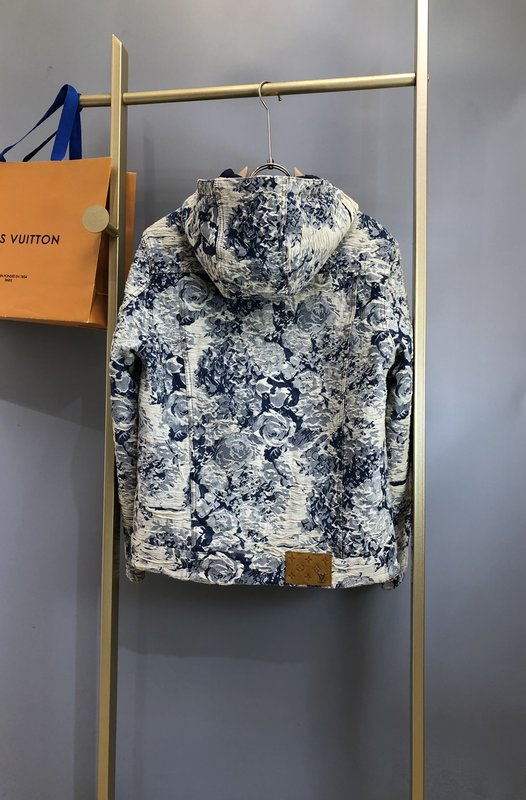 LV 초중공 데님 후드 패딩 점퍼 001-279950