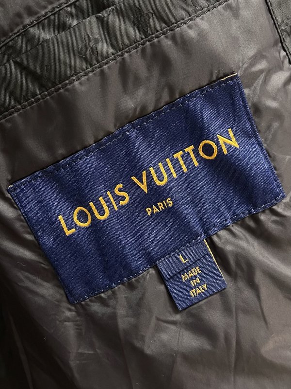 LV 탈부착 후드 자카드 패딩 점퍼 001-279957