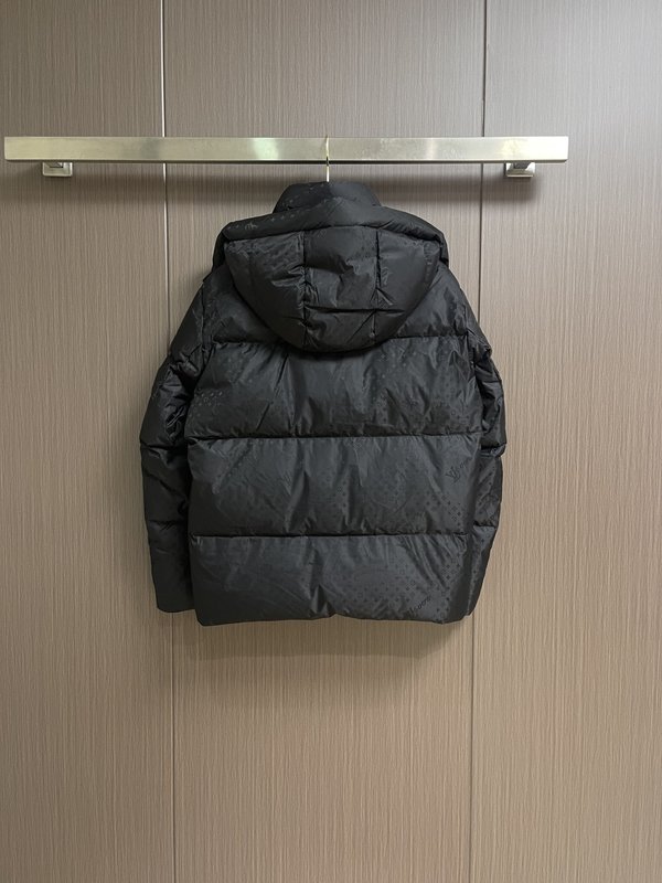 LV 탈부착 후드 자카드 패딩 점퍼 001-279957