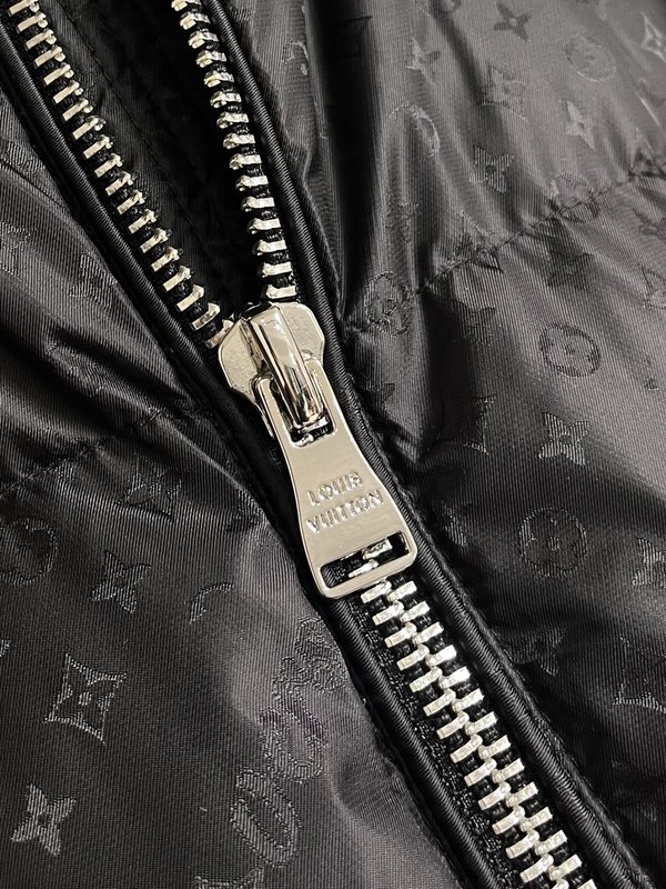 LV 탈부착 후드 자카드 패딩 점퍼 001-279957