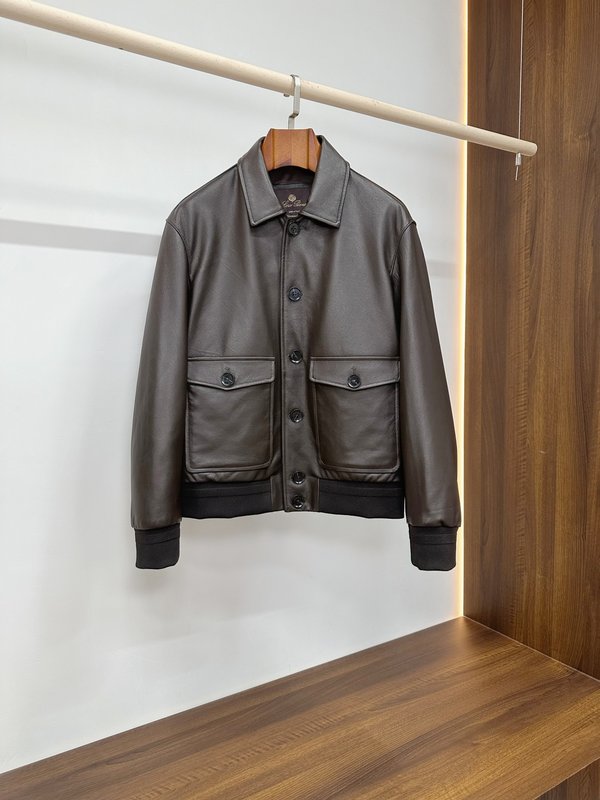 Loro Piana 클래식 양가죽 플라이트 재킷 001-280077