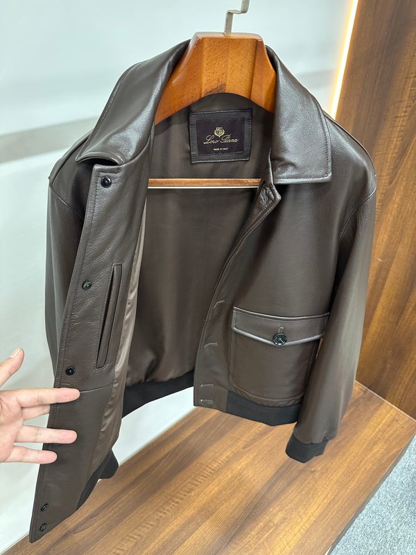 Loro Piana 클래식 양가죽 플라이트 재킷 001-280077