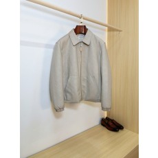 LV 엠보싱 양가죽 턴다운 칼라 자켓 연회색 001-280087
