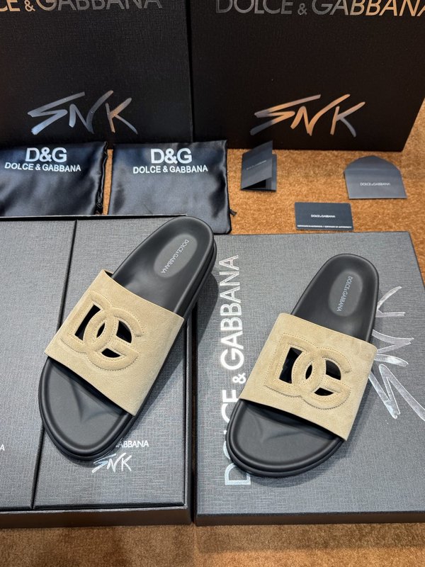 D&G 송아지 가죽 남성 슬리퍼 001-280262
