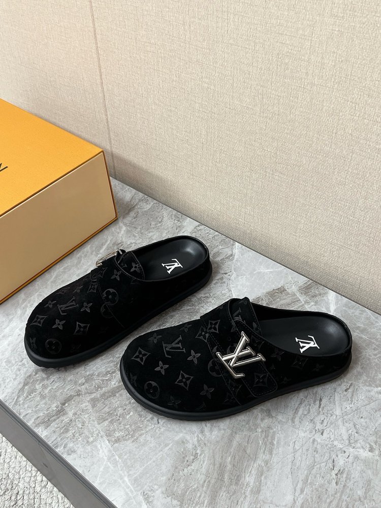 루이비통 스웨이드 뮬 슬리퍼 001-280720