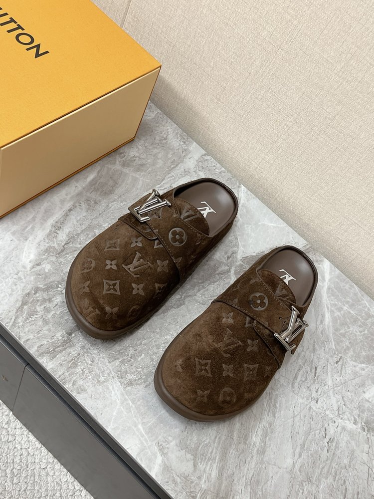 루이비통 스웨이드 뮬 슬리퍼 001-280721