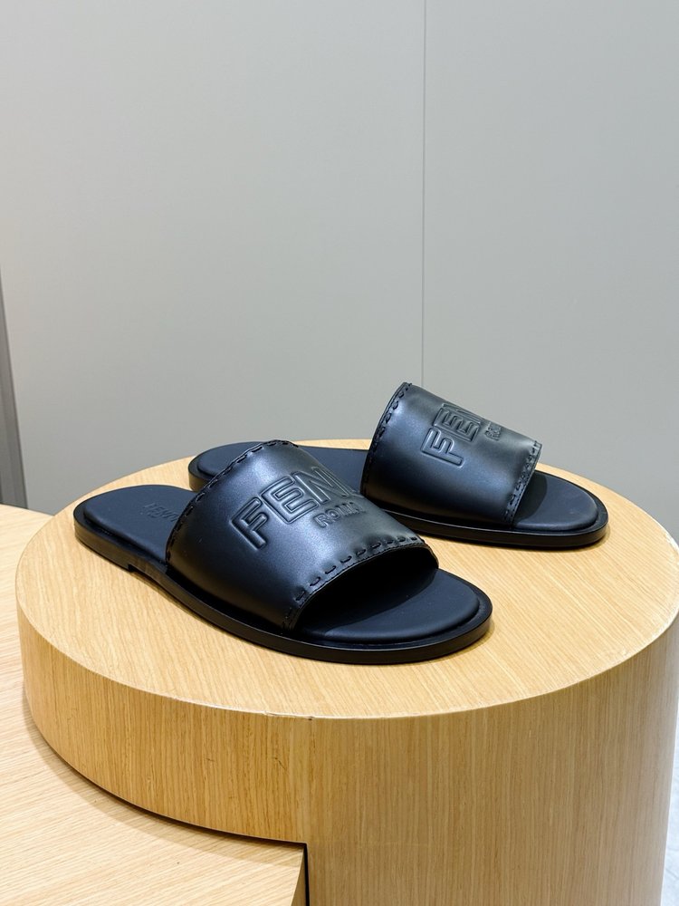 FENDI 비치 가죽 밑창 슬리퍼 001-281238