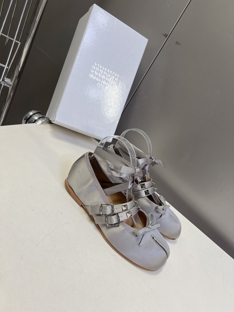 메종 마르지엘라 타비 새틴 발레리나 플랫슈즈 001-281564