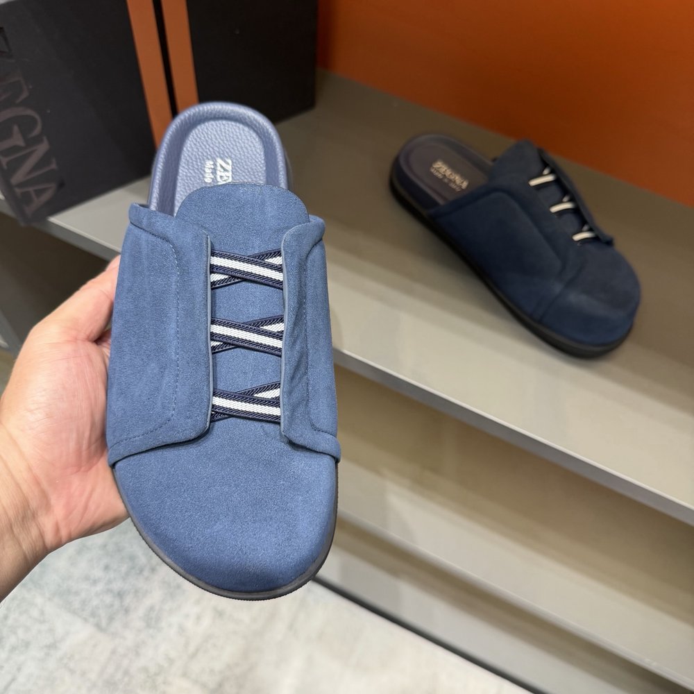 최신 ZEGNA 남성 캐주얼 보켄 슬리퍼 001-282132