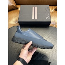 ZEGNA 스웨이드 트리플 스티치 몬테 캐주얼 스니커즈 001-282144