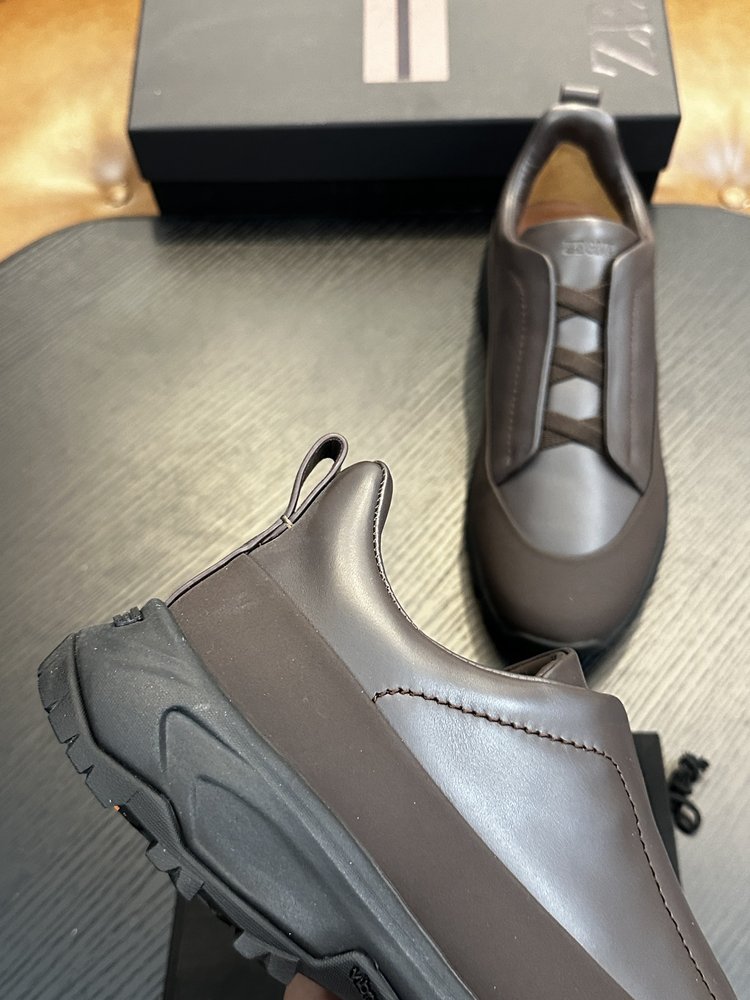 ZEGNA 스웨이드 Triple Stitch Monte 캐 001-282145