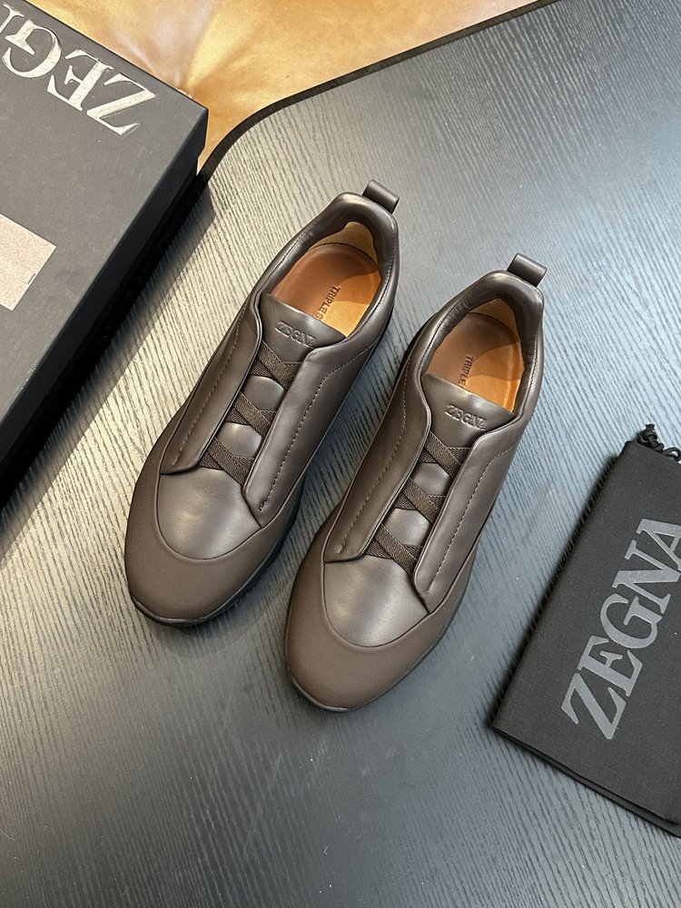 ZEGNA 스웨이드 Triple Stitch Monte 캐 001-282145