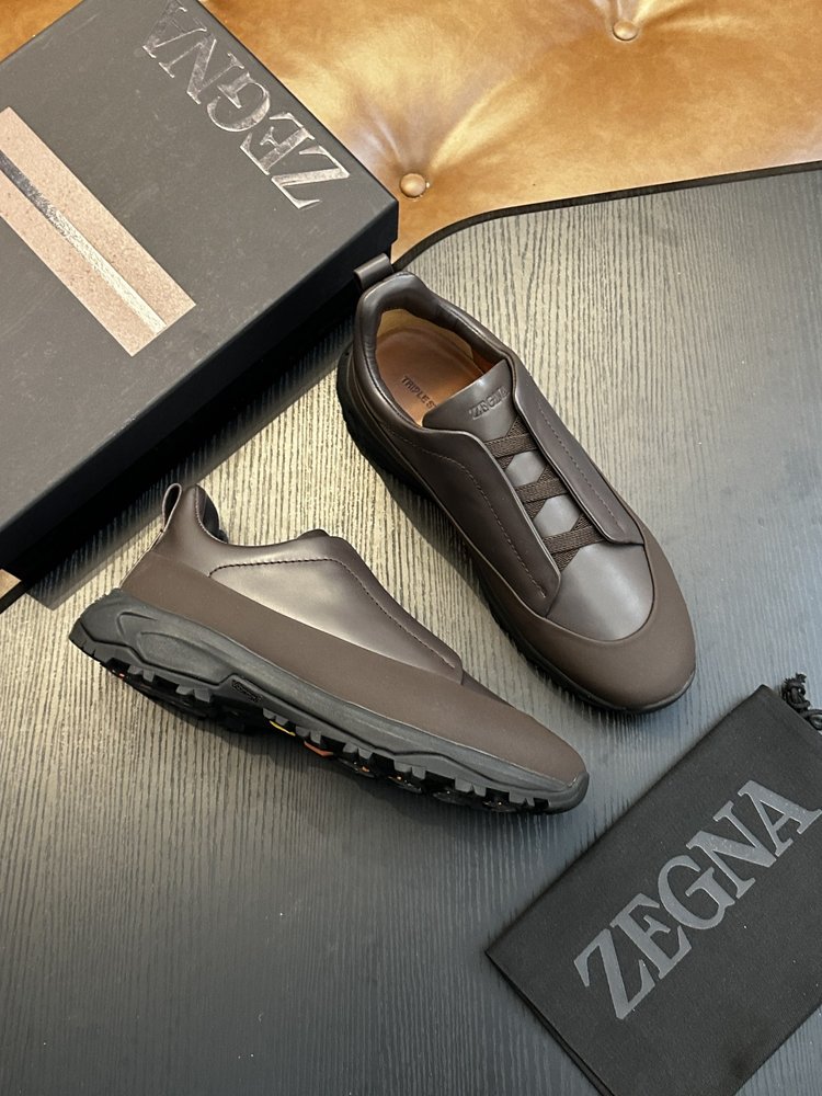 ZEGNA 스웨이드 Triple Stitch Monte 캐 001-282145
