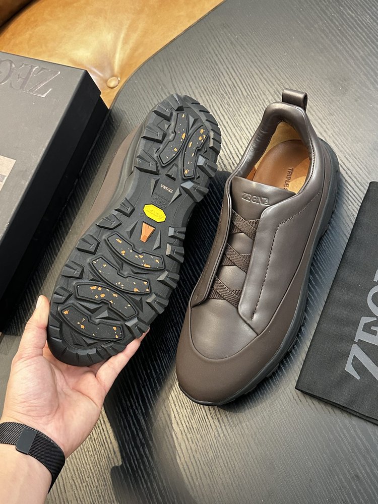 ZEGNA 스웨이드 Triple Stitch Monte 캐 001-282145