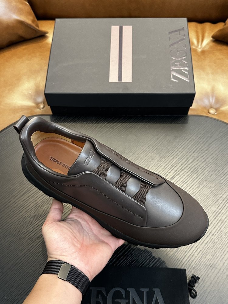 ZEGNA 스웨이드 Triple Stitch Monte 캐 001-282145