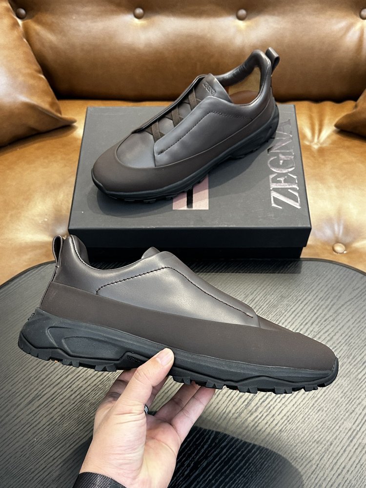 ZEGNA 스웨이드 Triple Stitch Monte 캐 001-282145