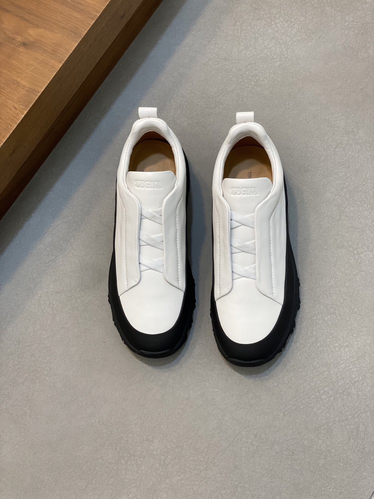 ZEGNA 남성 스웨이드 트리플 스티치 몬테 캐주얼 슈 001-282152