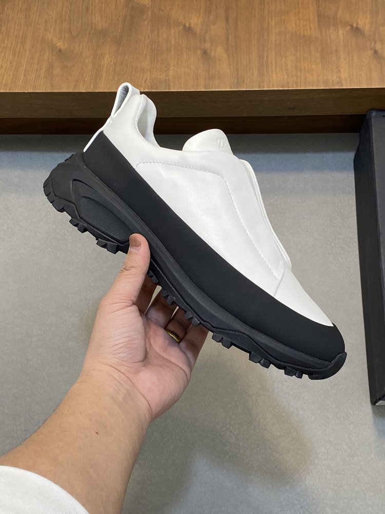 ZEGNA 남성 스웨이드 트리플 스티치 몬테 캐주얼 슈 001-282152