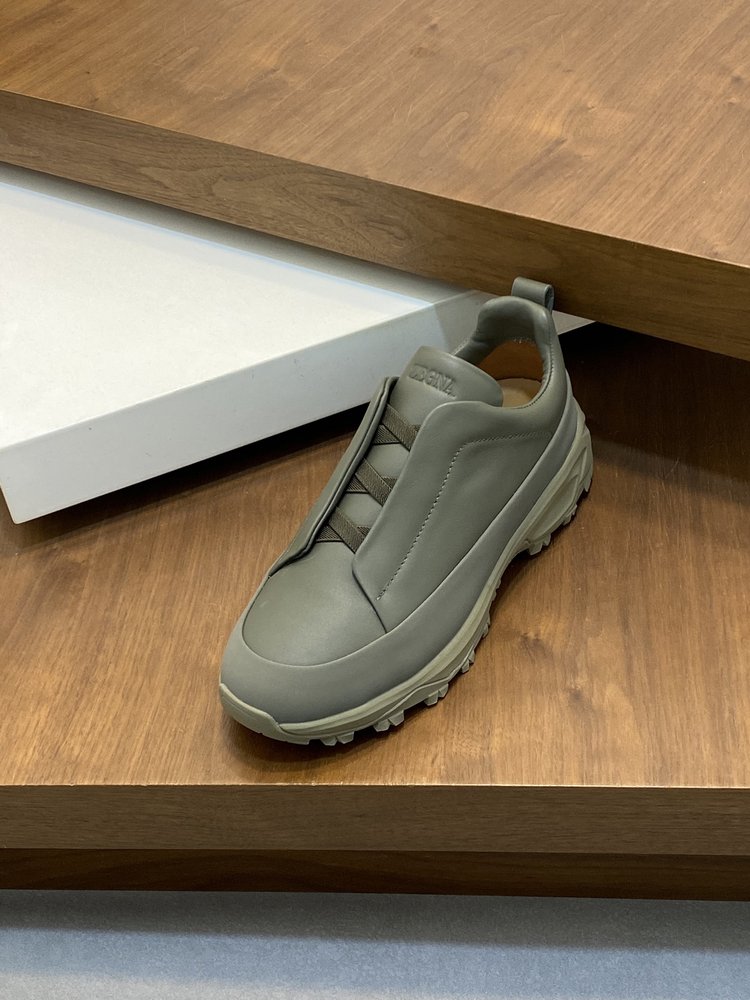 ZEGNA 스웨이드 트리플 스티치 몬테 캐주얼 슈즈 001-282155