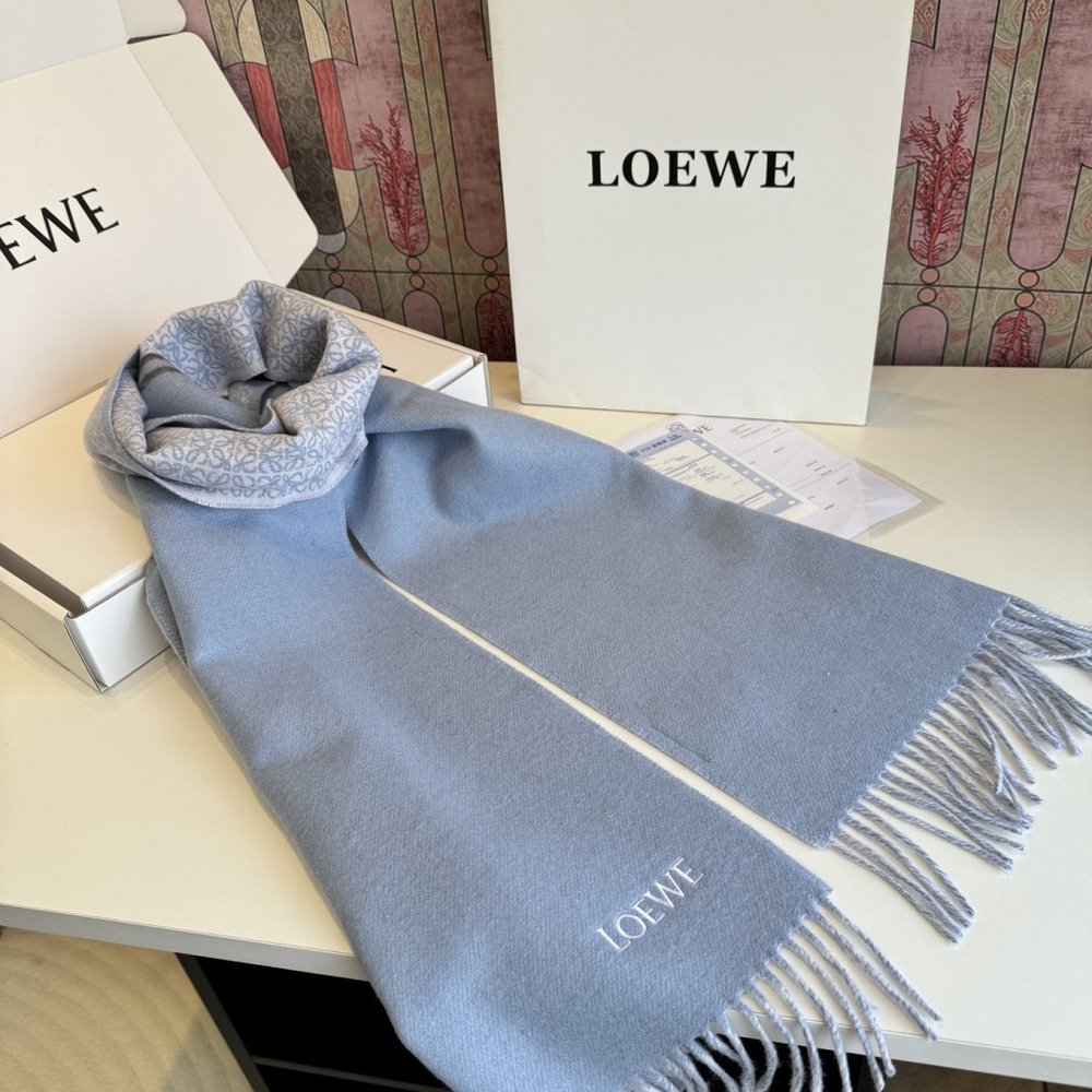 LOEWE 로에웨 더블 페이스 울&캐시미어 혼방 머플러 001-282175