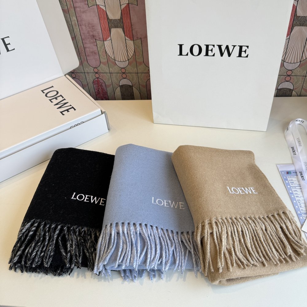 LOEWE 로에웨 더블 페이스 울&캐시미어 혼방 머플러 001-282175