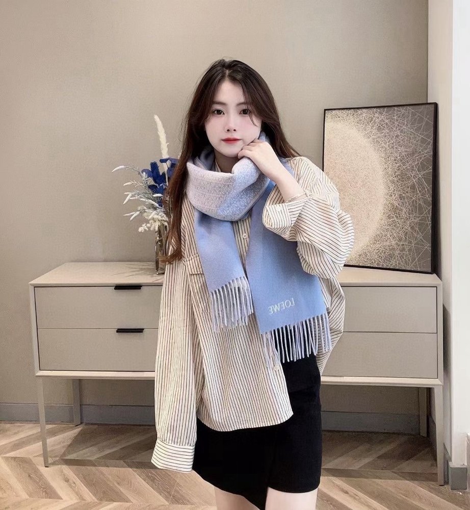 LOEWE 양면 울 캐시미어 스카프 001-282179