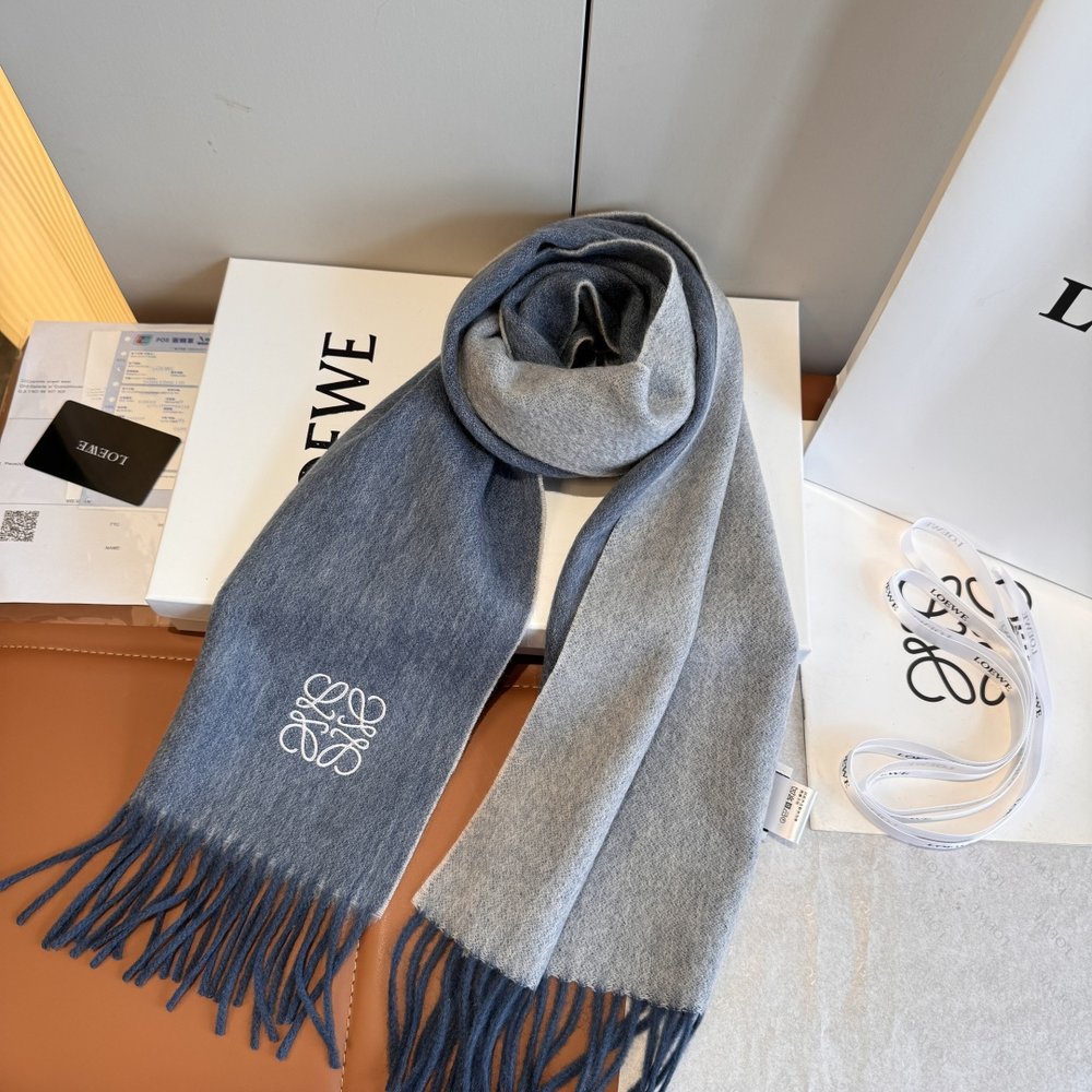 LOEWE 양면 컬러 캐시미어 머플러 001-282454